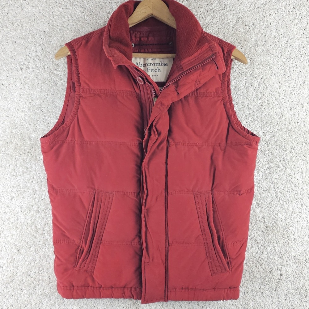 Abercrombie & Fitch Summit Rock Vest Sz Small Button Zip Up Pockets Down Filled